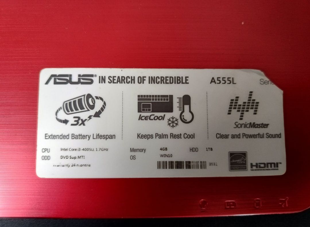 Asus A555L uszkodzony