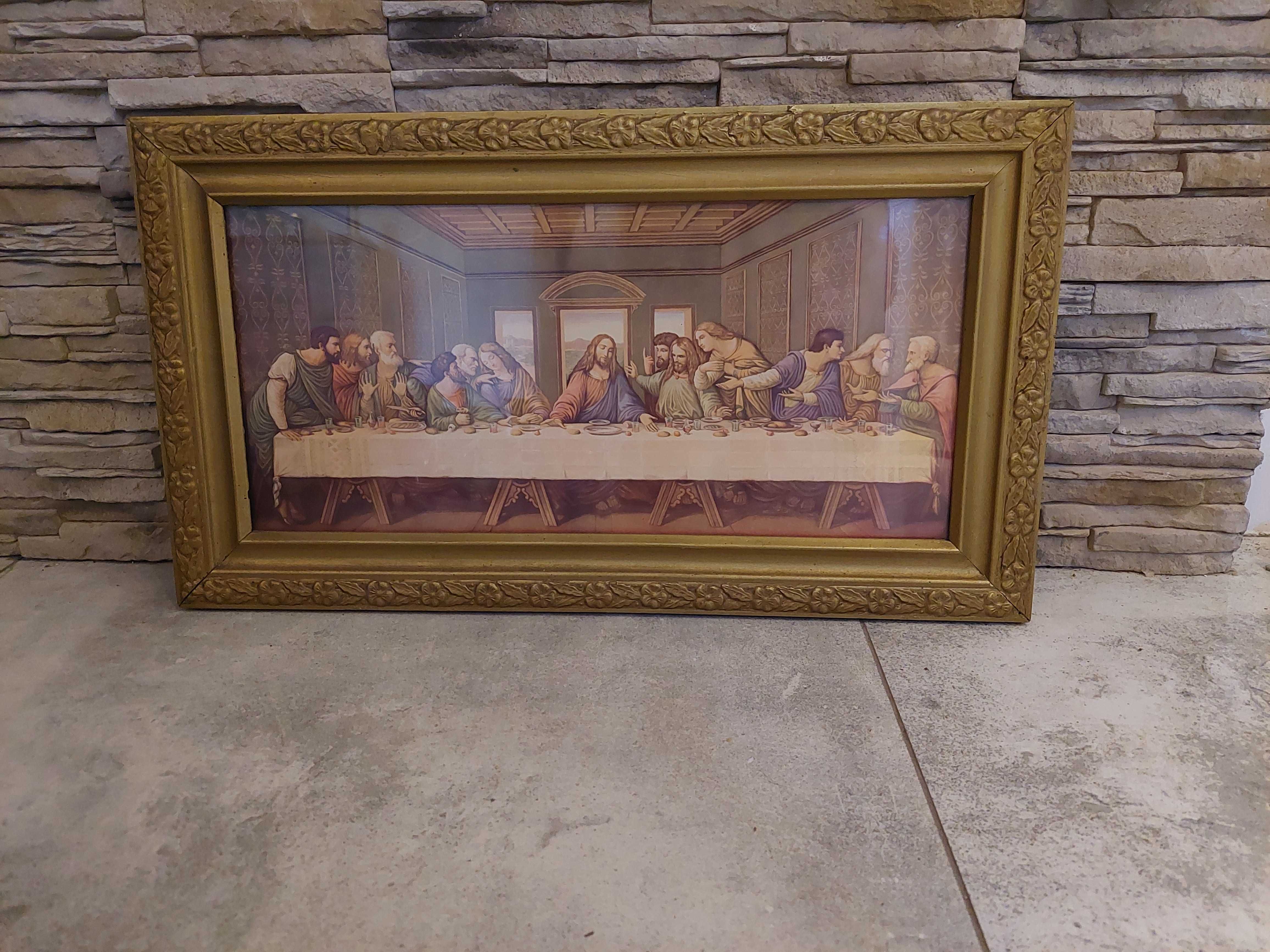Stary obraz, ostatnia wieczerza, obraz dwunastu apostołów