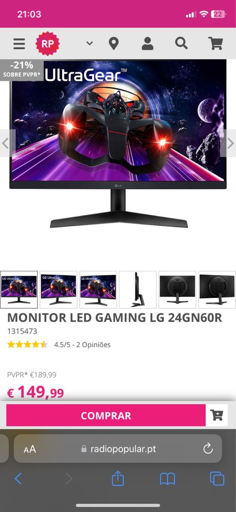 MONITOR GAMING 1080p