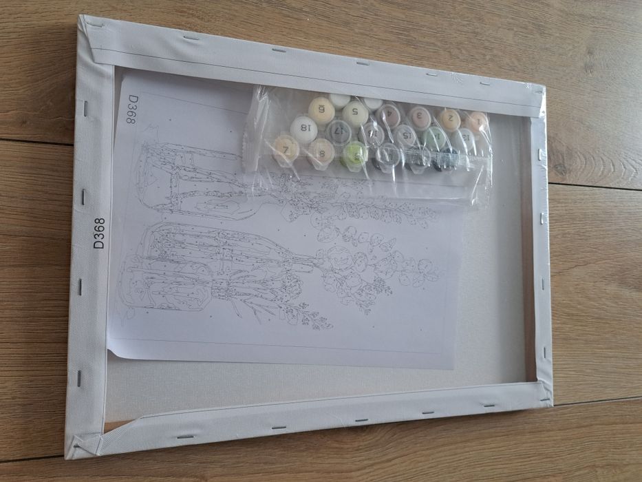 Obraz do malowania na płótnie według liczb 30x40cm- Zestaw Kwiaty w Wa