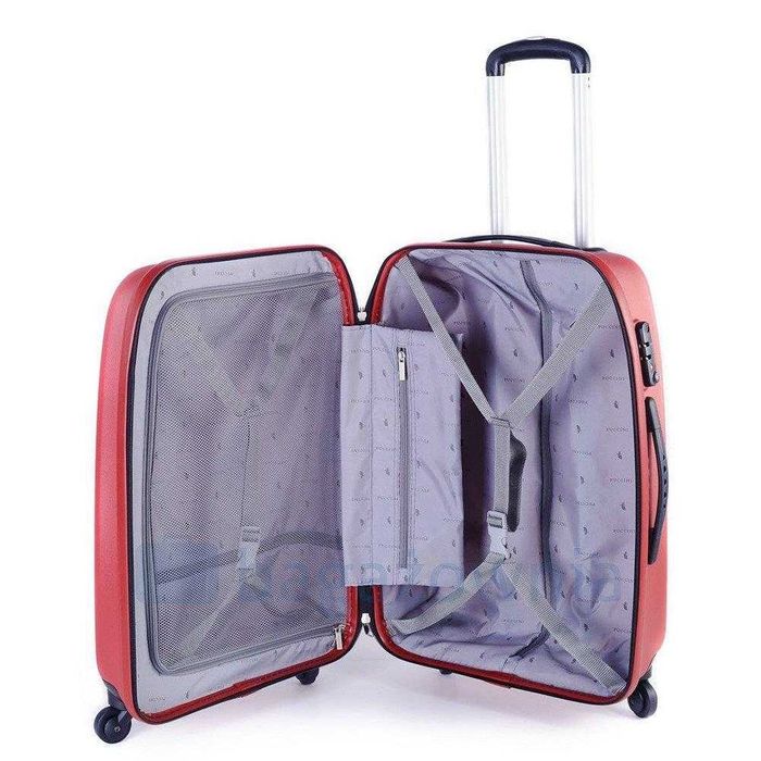 Duża walizka PUCCINI podróżna twarda ABS czerwona na zamek 4 koła