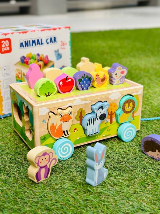 Деревʼяна каталка-сортер «Тваринки»