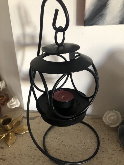 Lanterna de ferro com 30 cm altura