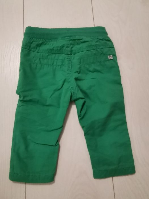 Spodnie Coccodrillo zielone z cieplejszą podszewką rozmiar 68