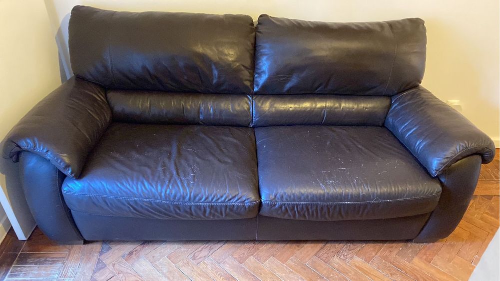 Conjunto de 2 Sofas em pele