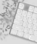 Teclado sem fios branco/wireless com luzes LED