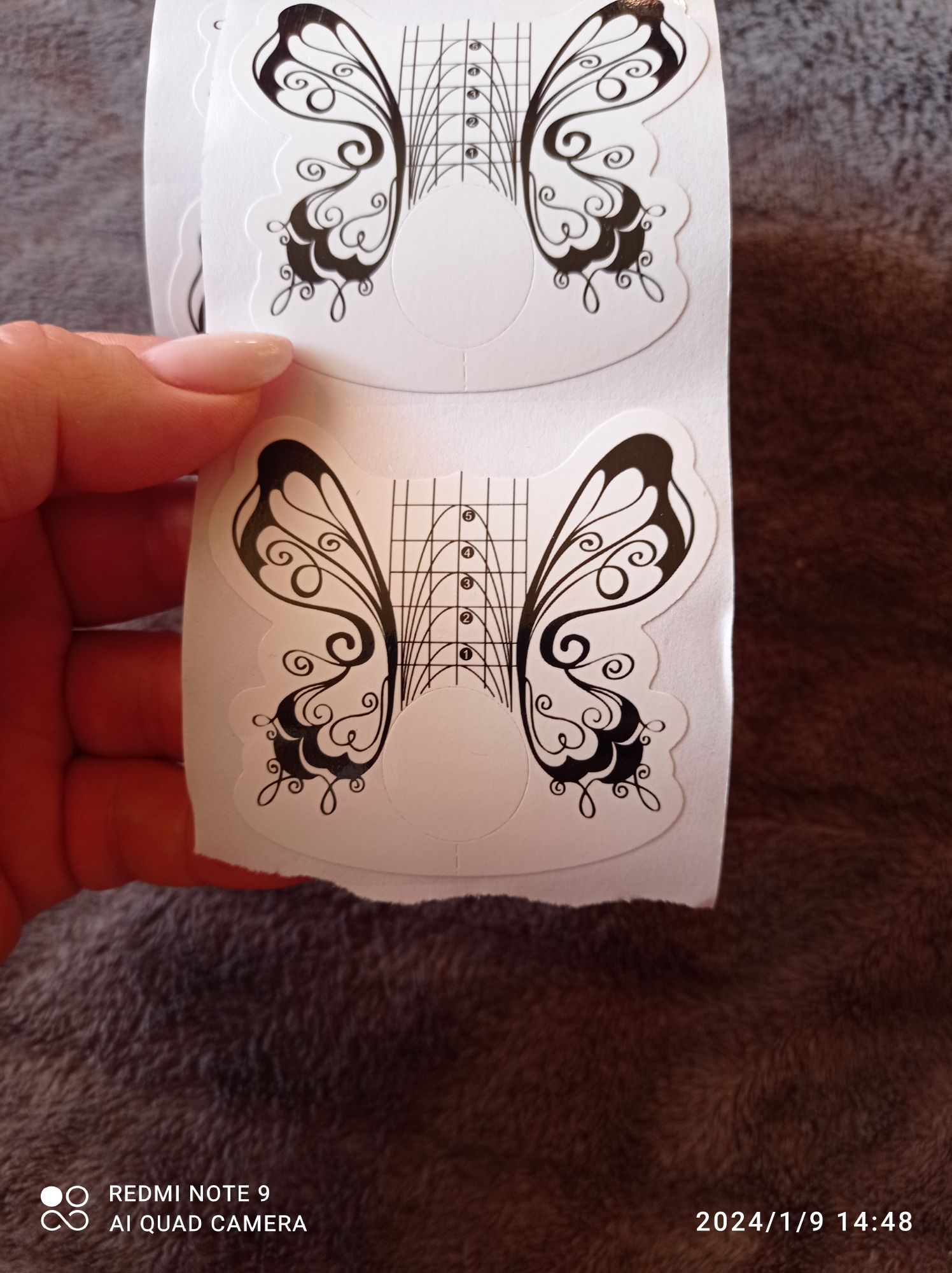 Szablony do przedłużania paznokci papierowe formy motylki jak neonaik