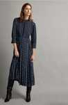 Massimo Dutti Plisowana Sukienka Damska M granat