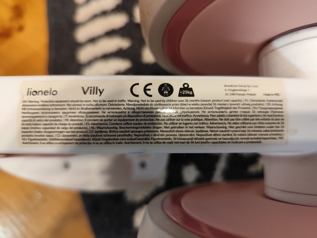 Lionelo Villy rowerek biegowy