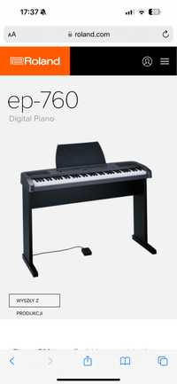 Pianino cyfrowe Roland EP 760 + stelaż i siedzisko