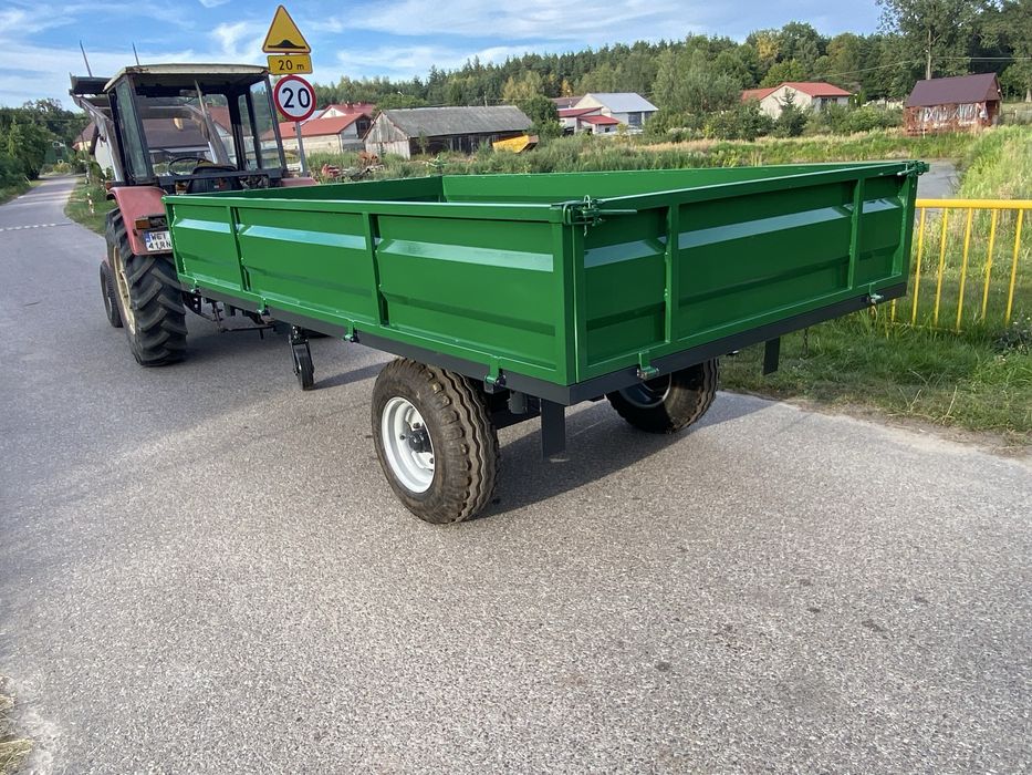 Przyczepa wywrotka jednoosiowa przyczepa dwukółka kiper 3 strony