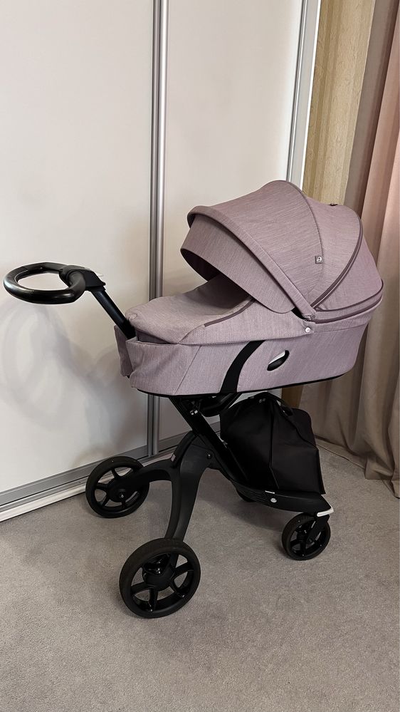 Коляска дитяча Stokke V6 2в1 люлька прогулка футмуф winter kit сумка