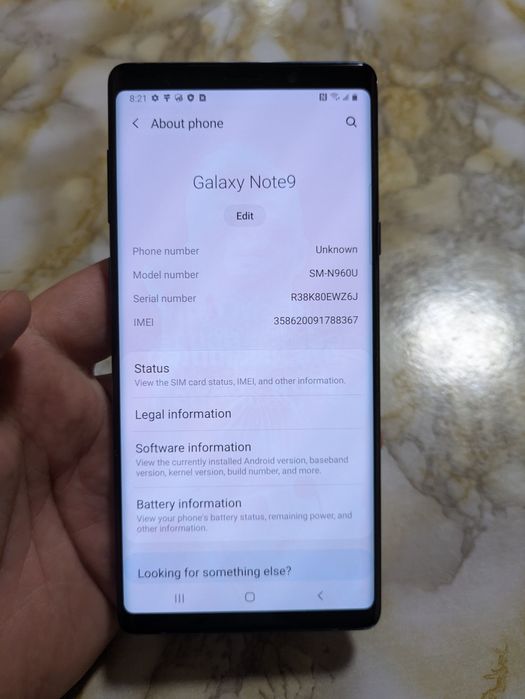 Смартфон Samsung Galaxy note9 6/128 робочий на запчастини екран цілий