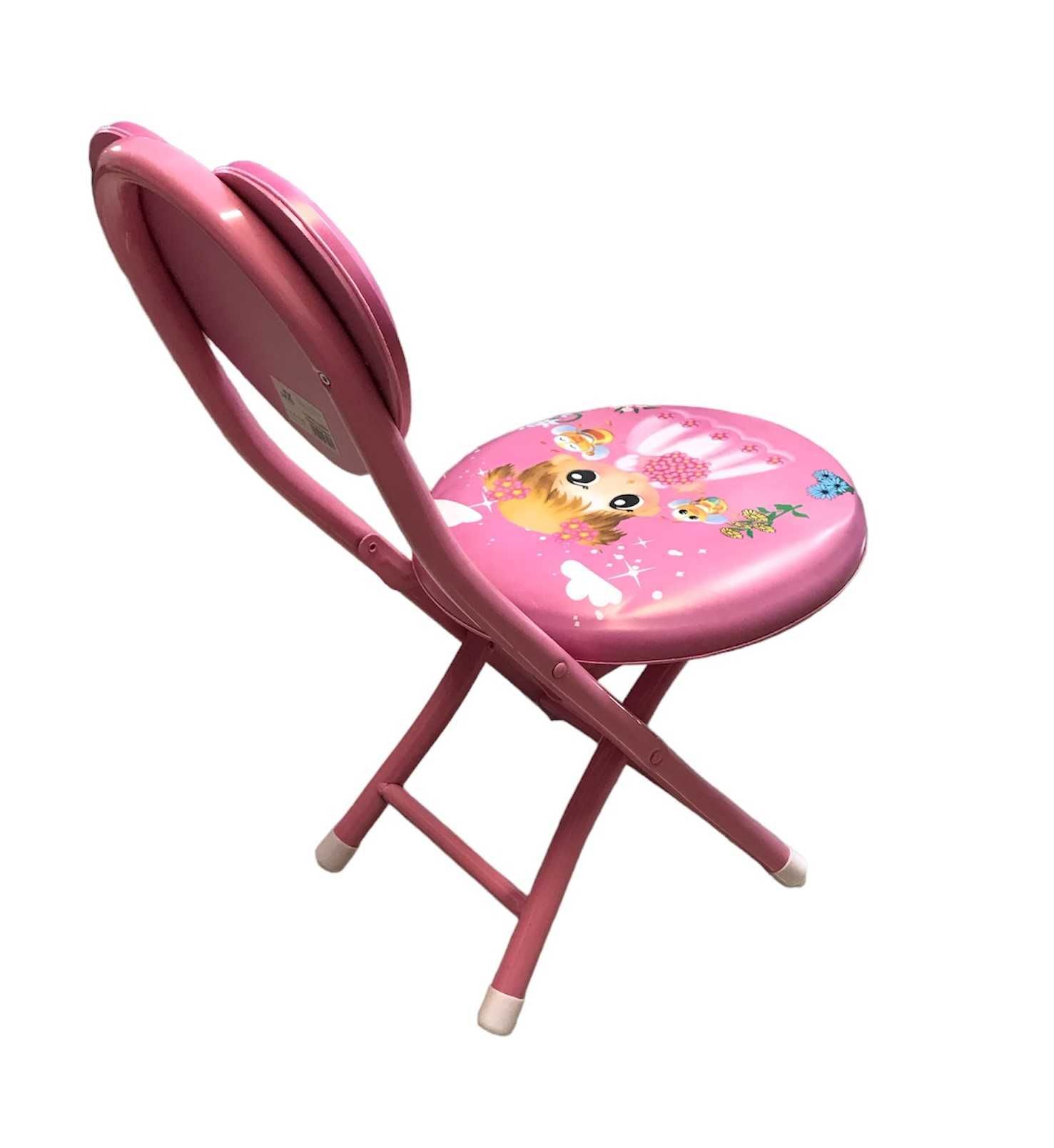 Krzesło Dziecięce Metalowe z Piszczałką Różowy