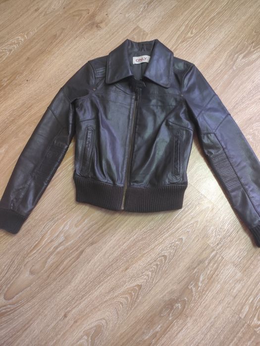 Куртка шкіряна для хлопця коричнева S