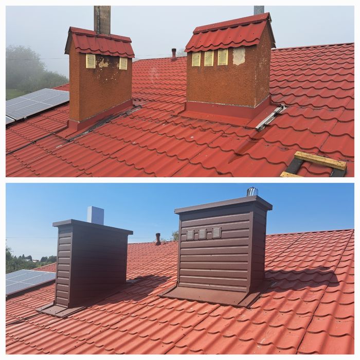 Podbitki dachowe -Okuwanie kominów USŁUGI DEKARSKIE