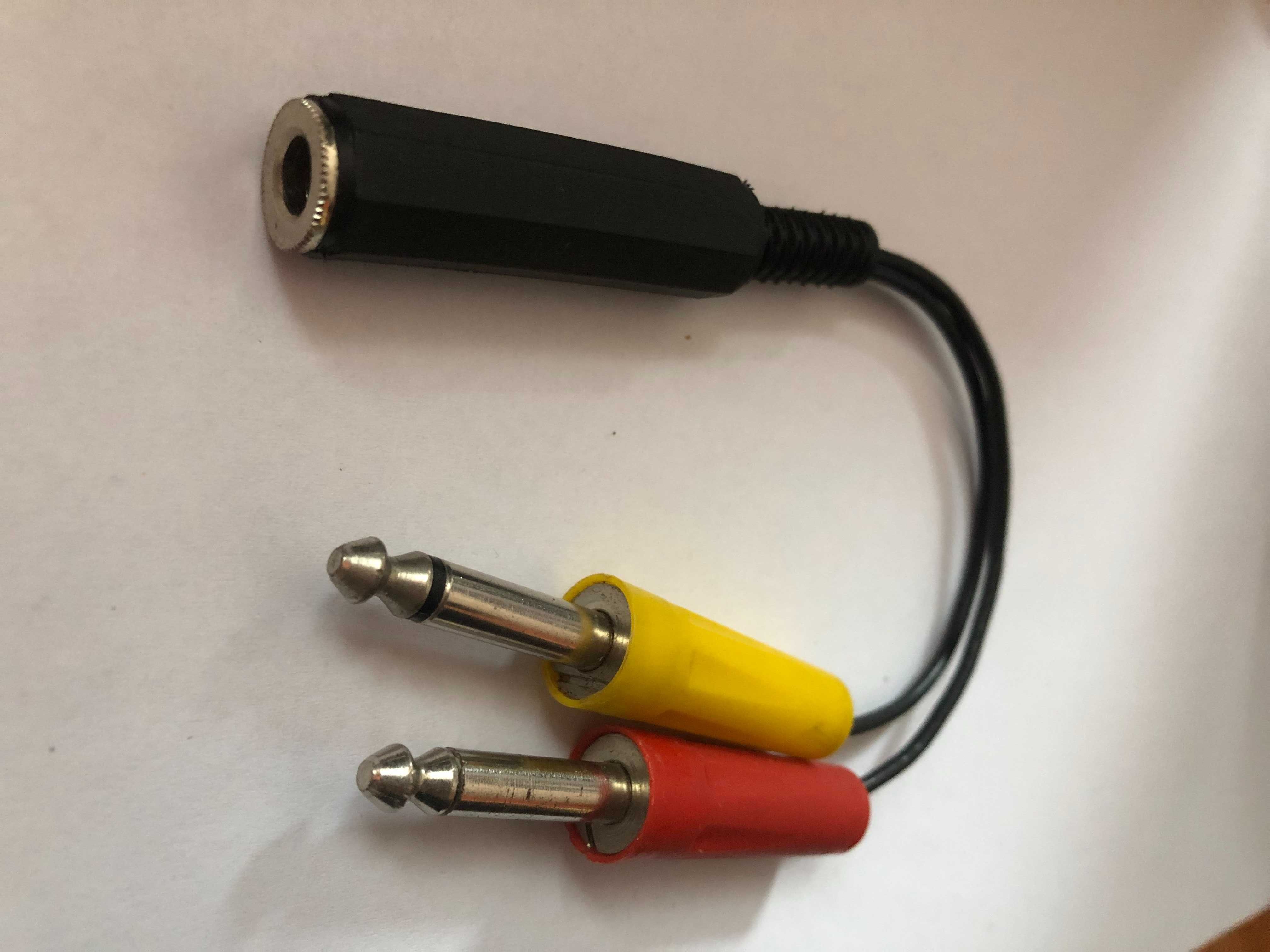 Przejściówka audio - gniazdo stereo 6,3 / 2x wtyk mono fi 6,3 mm