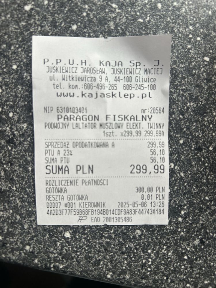 Podwojny laktator muszlowy elektryczny