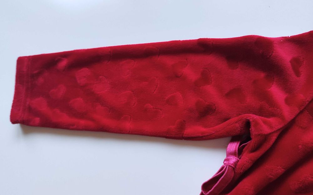 Japońska sukienka welurowa w serduszka H&M 104 Walentynki Święta