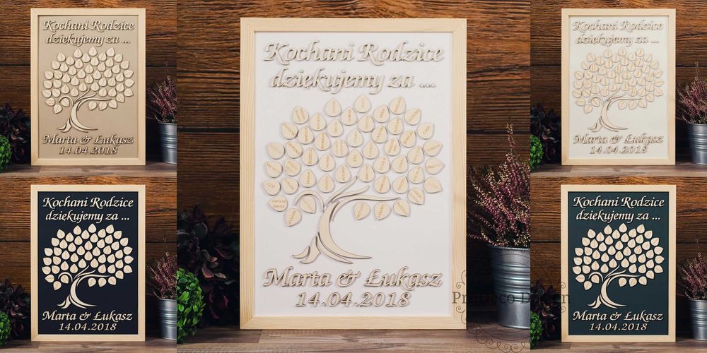 Podziękowanie dla rodziców obraz drzewo  - DREWNIANA