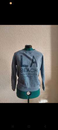 bluza z długim rękawem rebel primark la beach szaroniebieska