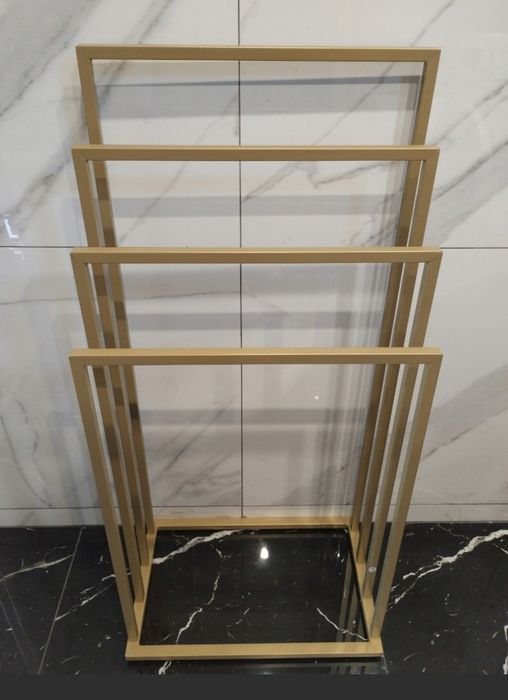 Nowy stojak na ręczniki do łazienki złoty glamour loft industrial