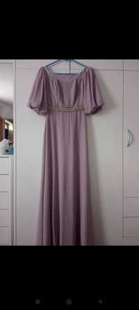 Sukienka maksi długa liliowa 34 XS