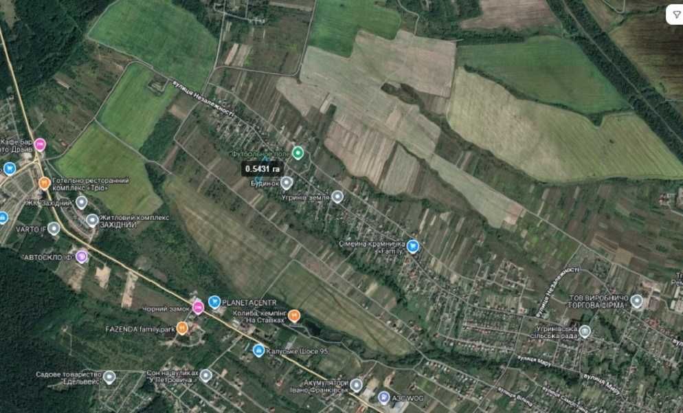 38 сотих в Угринові під маєток або бізнес! 6 км до Франківська! _RR