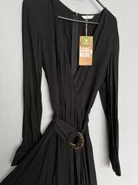 Tatuum sukienka midi czarna wiskoza pasek nowa 36 S