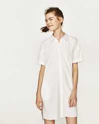 Zara платье рубашка, длинная рубашка, удлинённая рубашка, туника