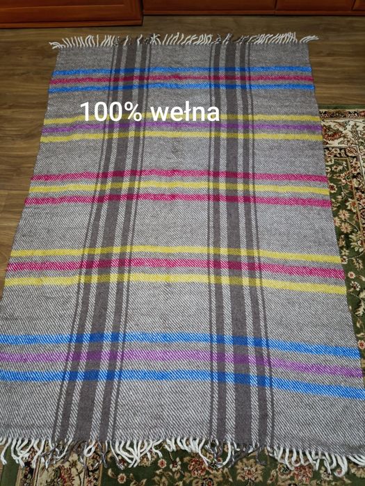 Koc wełniany kolorowy 132 × 188cm