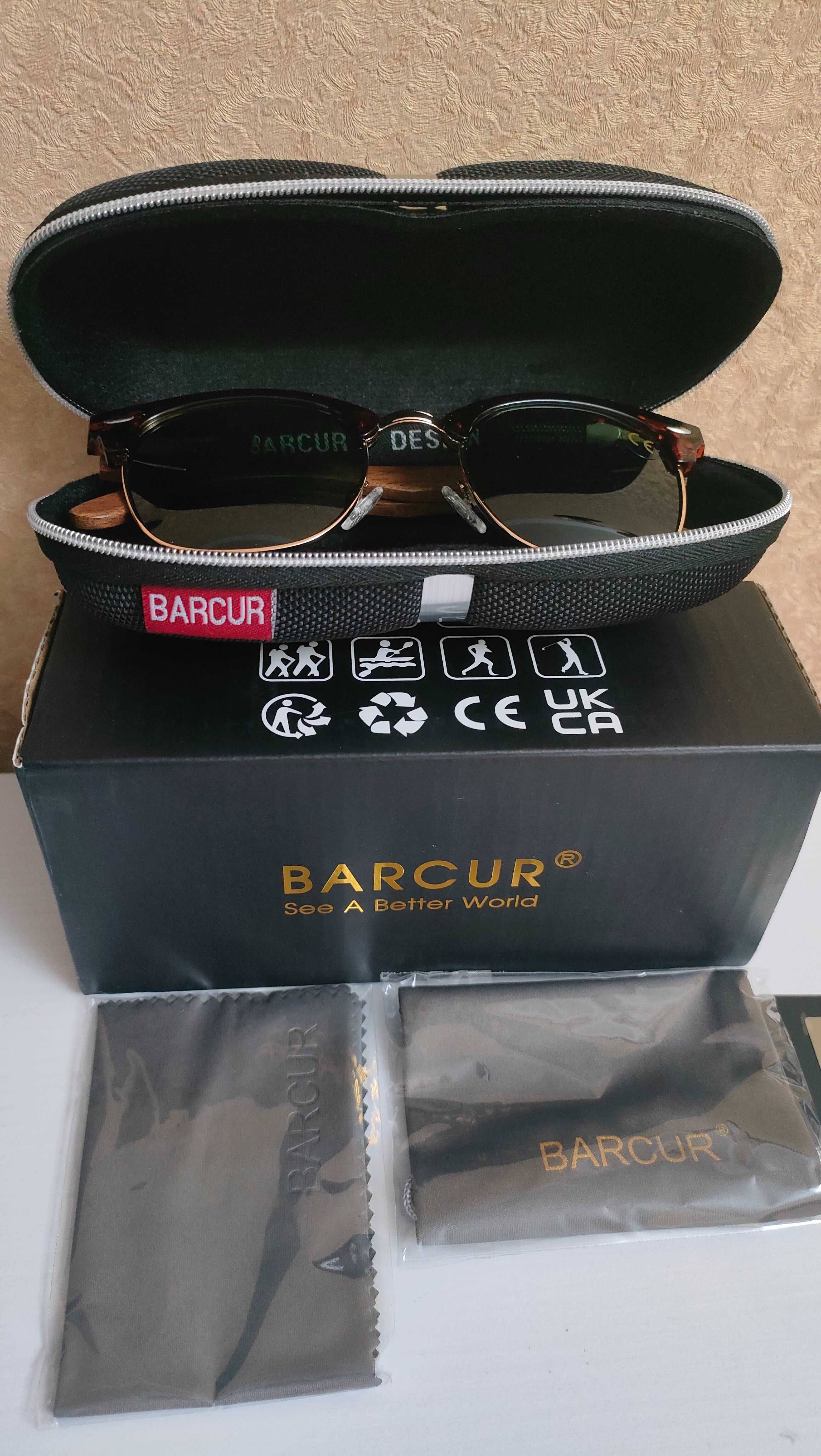 Брендовые солнцезащитные очки Barcur c поляризованными линзами