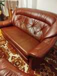 Skórzany wypoczynek- Sofa z fotelami