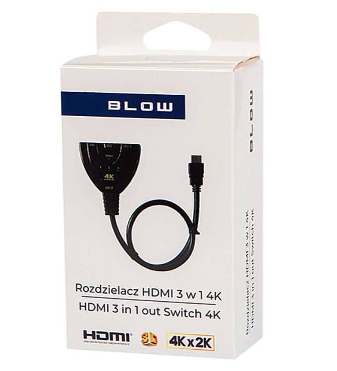 Rozgałęźnik HDMI wtyk HDMI- 3 gniazda HDMI