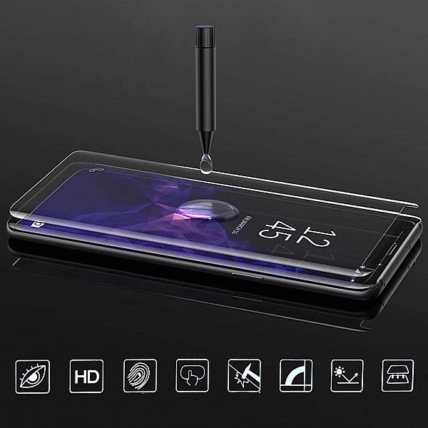Szkło Hartowane Zaokrąglone UV do Samsung Galaxy Note 8 + Lampa UV