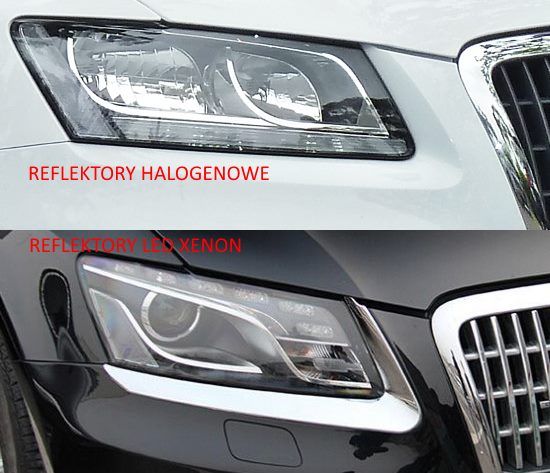 Adaptery reflektorów AUDI Q5 8R Lampy zwykłe na XENON i NEON LIFT