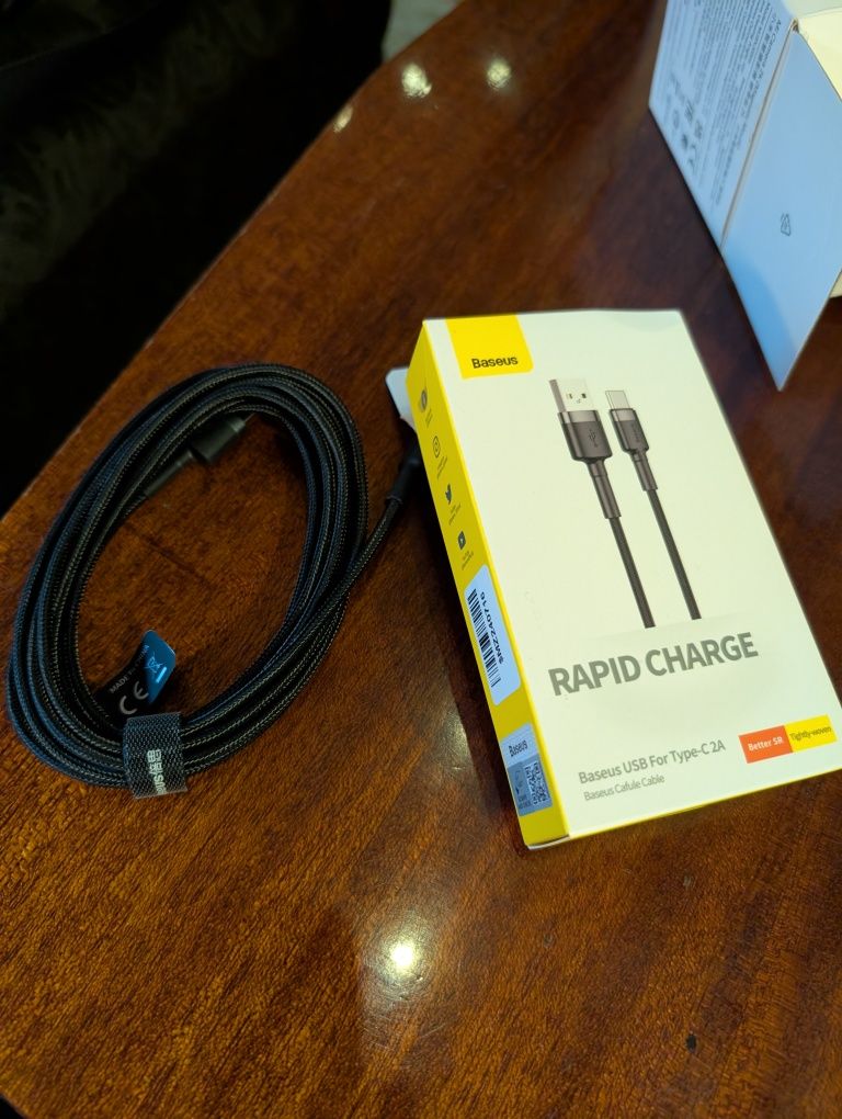 Кабель Baseus Cafule Cable USB for Type-C 2A 3 м Black-Grey