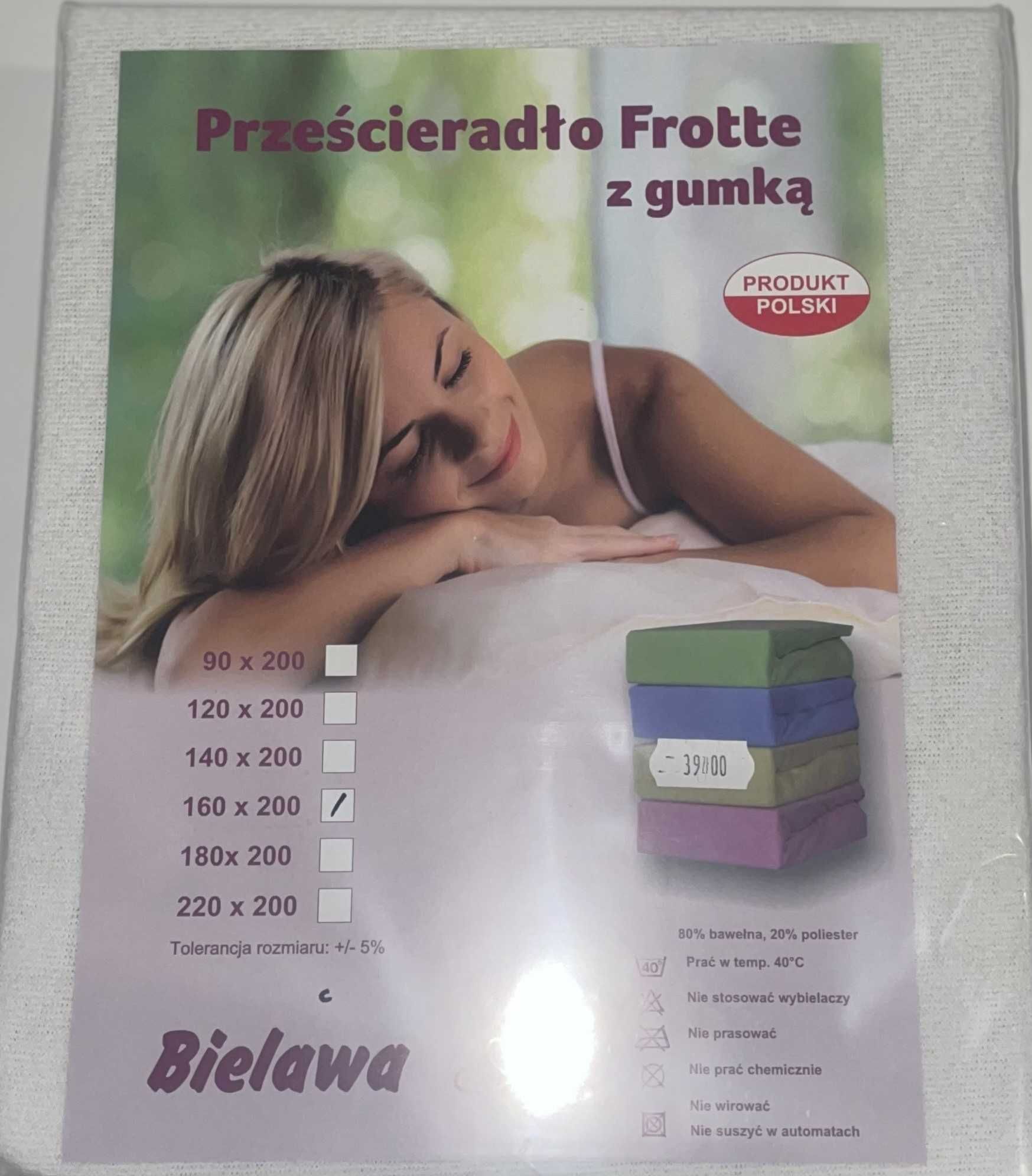 Prześcieradło frotte z gumką 160x200