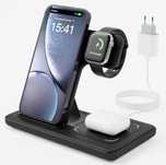 Ladowarka indukcyjna 3w1 telefon zegarek sluchawki