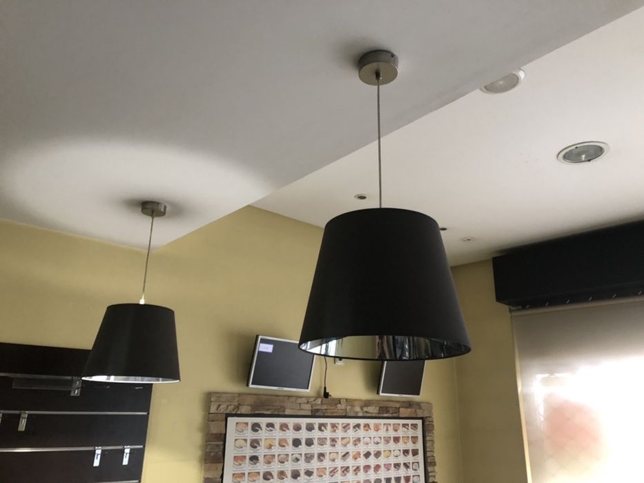 Candeeiro de tecto preto 5 unidades