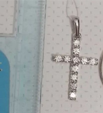 Золотой крест с бриллиантами ~05кт! В стиле Tiffany