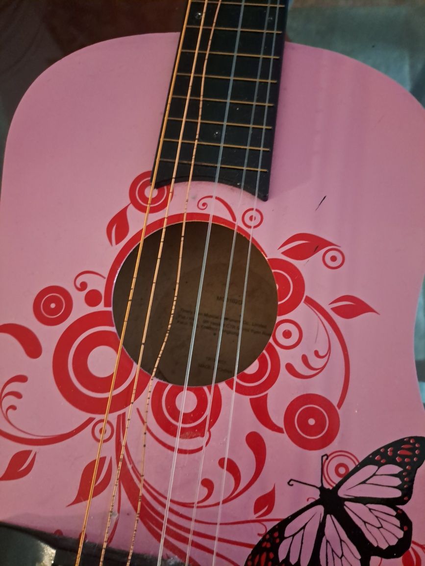 Guitarra cor de rosa