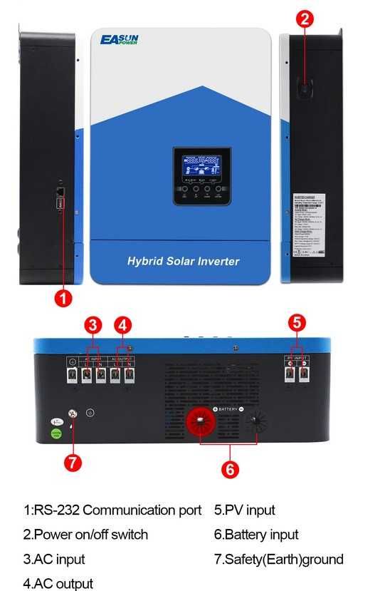 Inversor Híbrido Solar 2.2Kw 12V/ 3.2Kw 24V/ 4.2Kw 24V/ 7Kw 48V MPPT