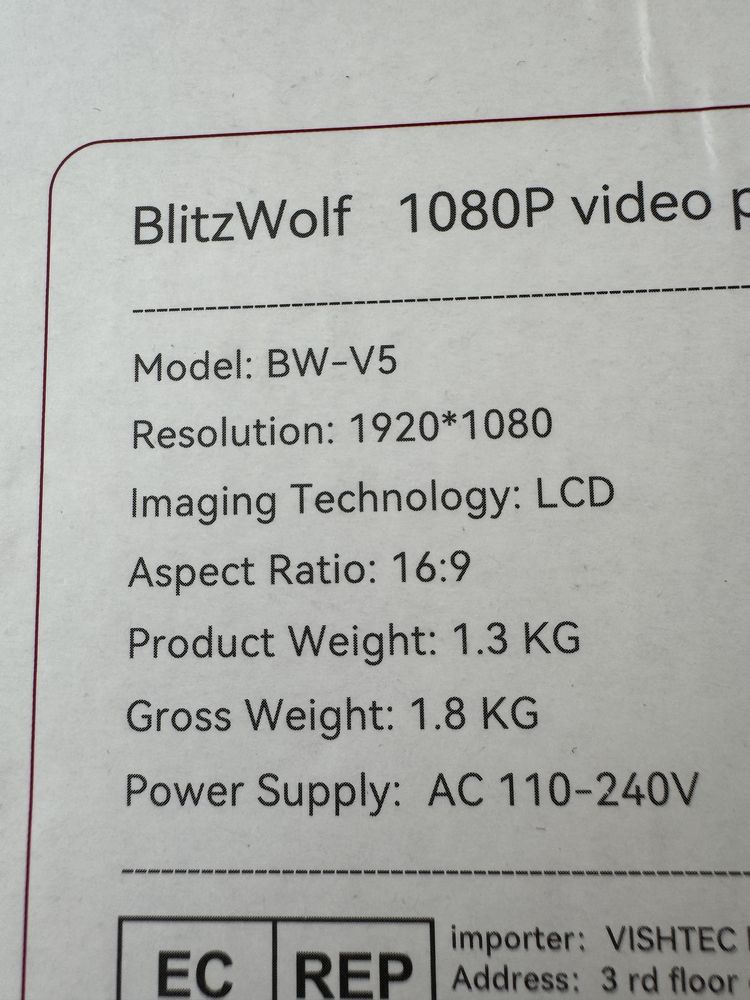 Projektor / rzutnik Blitzwolf Bw-V5 Biały (BWV5)