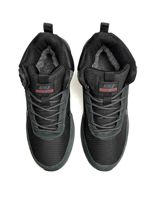 Кросівки зимові Nike Rivah Gore-Tex Fur Black/Dark Green premium