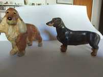 2 cães porcelana de colecção