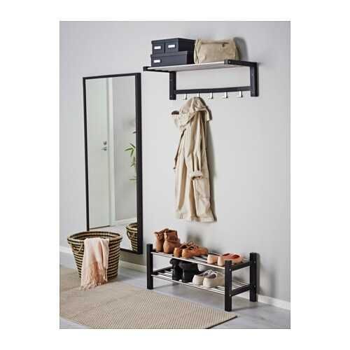 ІКЕA TJUSIG Поличка для взуття, чорний, 79x32x37 см