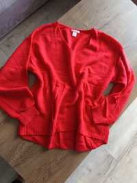 Przepiękny malinowy sweter oversize XS