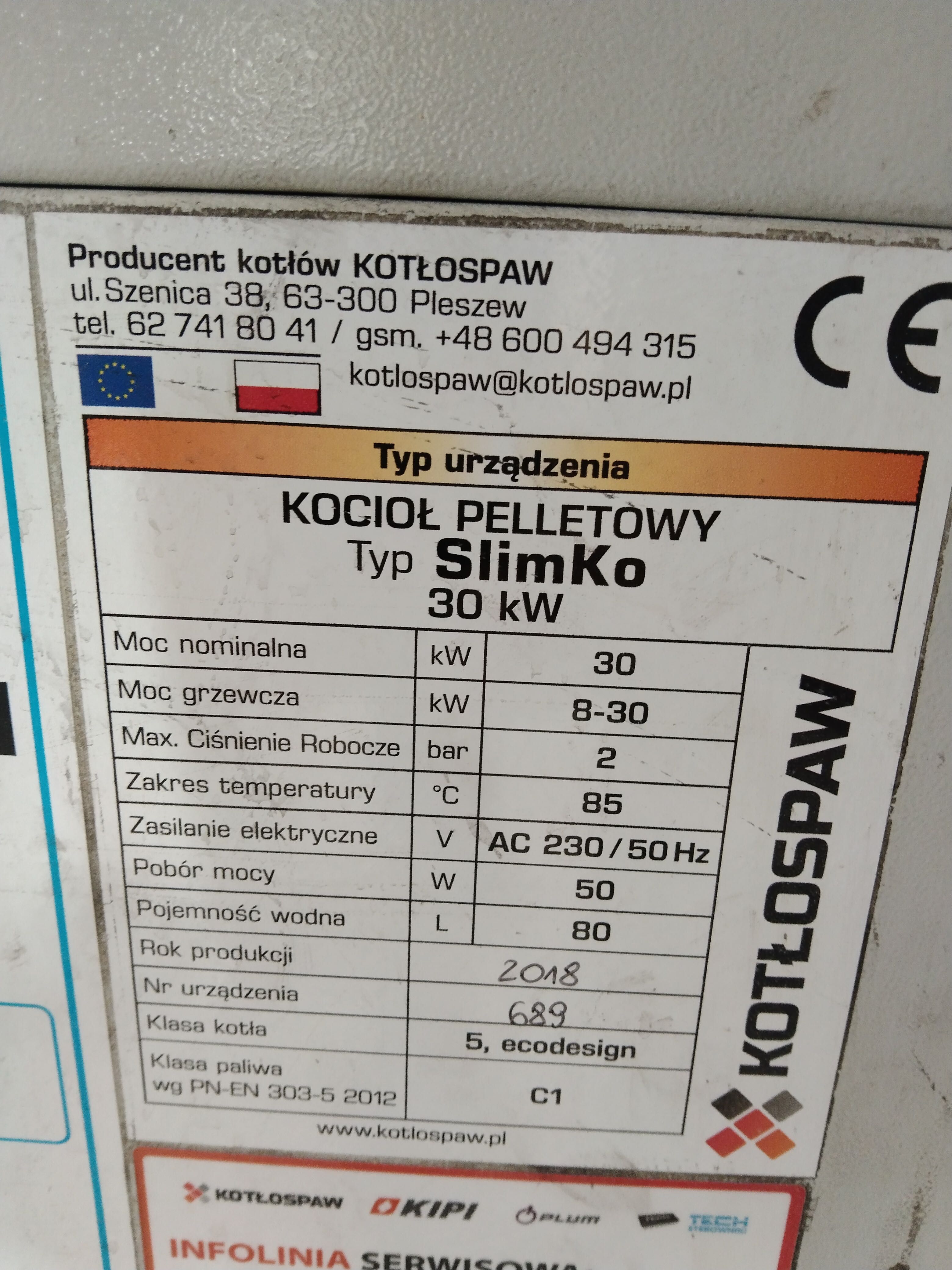 Piec Kocioł na pellet KOTŁOSPAW 30kW
