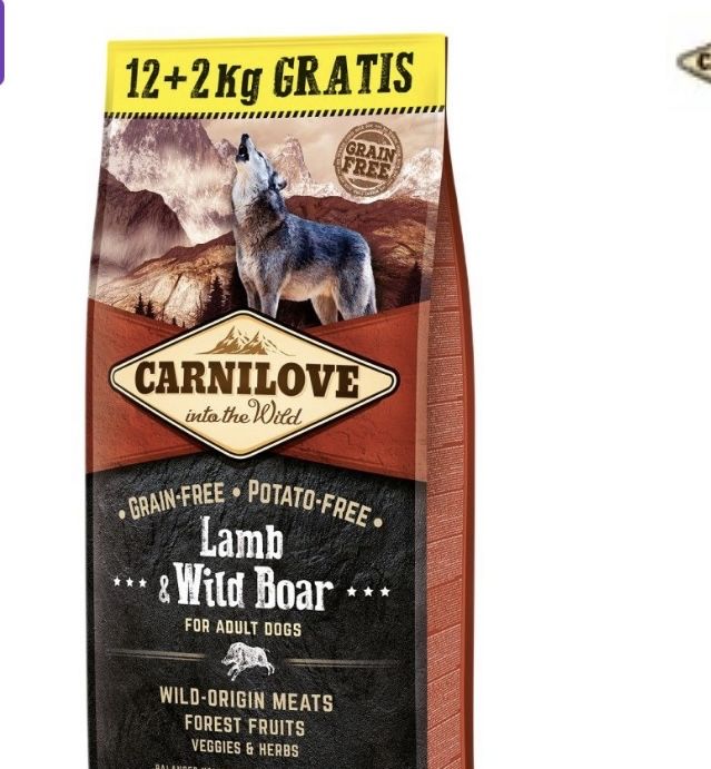 14 кг Carnilove Lamb Wild Boar 12 + 2 кг - ягня та кабан